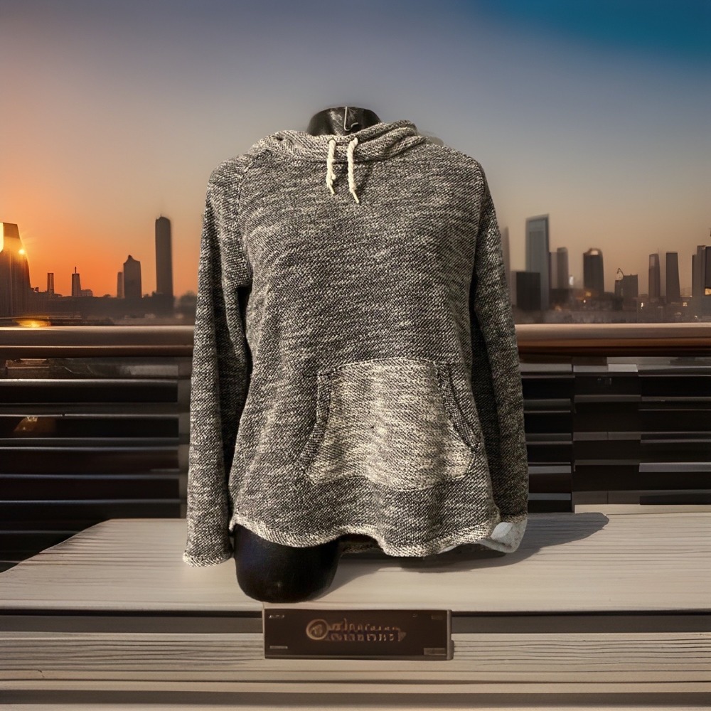 KENSIE Performance Quick Dry Cowl Neck Pullover Drawstring Sweatshirt‎ Gray M